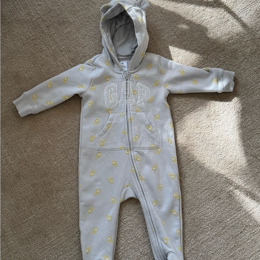 GAP Kids Gray and Yellow Footed One Piece